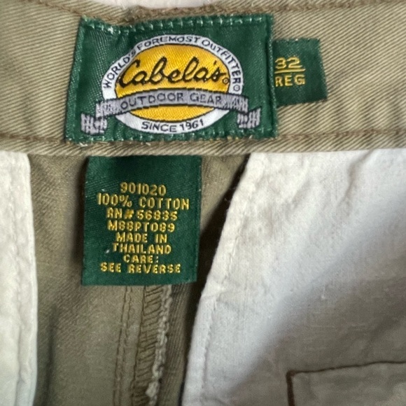 Cabelas Outdoors Pants Mens flat front size 32 khaki Straight Leg Hiking - Picture 4 of 7